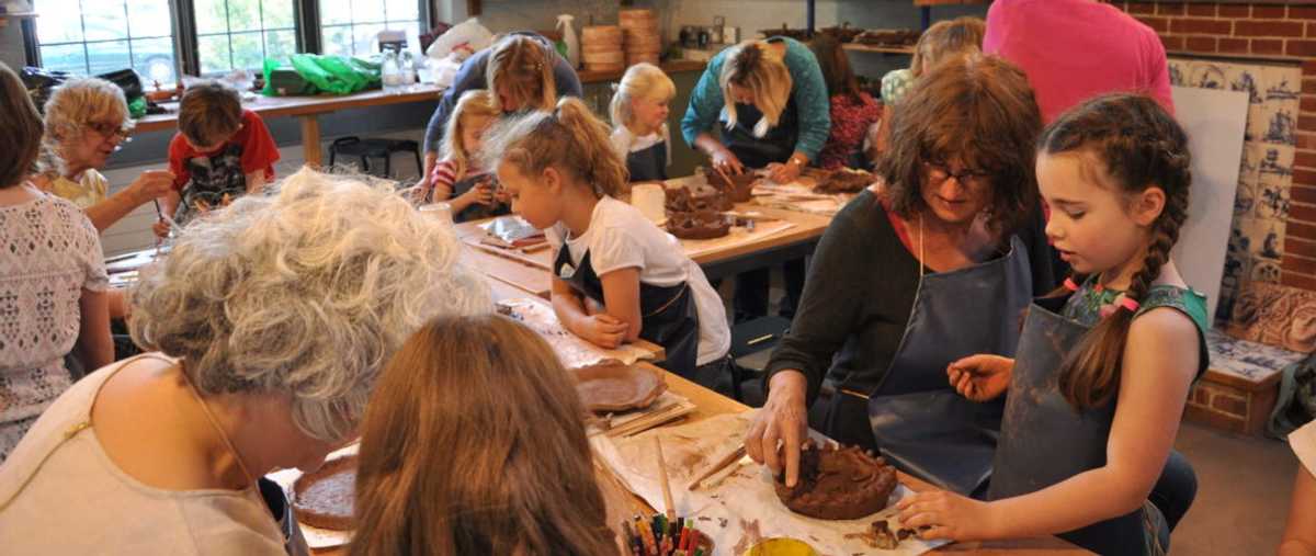 Pottery workshop in the Foyle Art for All Learning Studio at Watts Gallery Artists’ Village